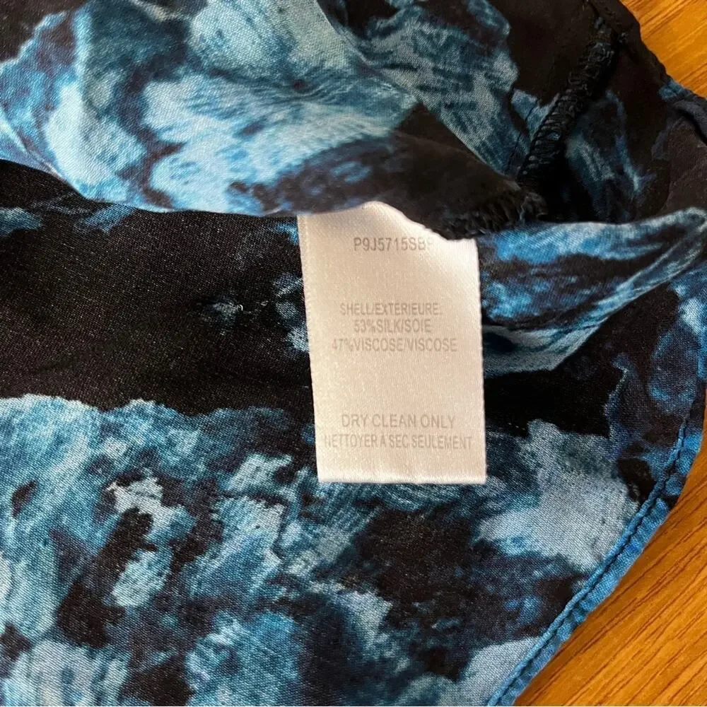 Parker Rio Silk Blend blouse blue black - S